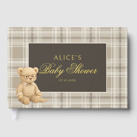 Preppy Bear Soft Neutral Baby shower (Recto)