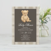 Preppy Beer Soft Neutral Baby shower Invitation Kaart (Staand voorkant)