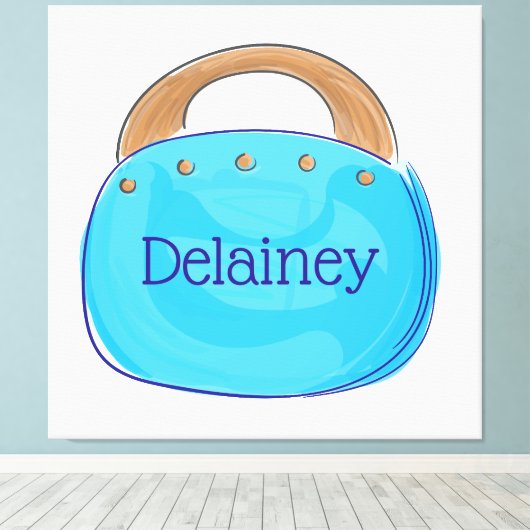 Preppy Bermuda Bag persoonlijk Canvas Afdruk (Insitu (Houten vloer))