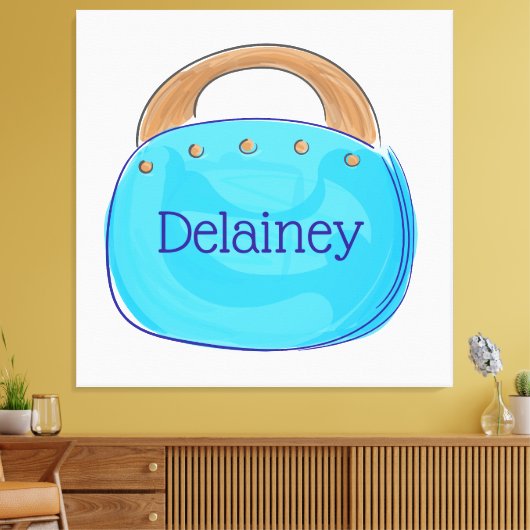 Preppy Bermuda Bag persoonlijk Canvas Afdruk (Insitu (Woonkamer))