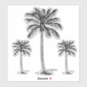 Preppy Black Coastal Palmetto Palmbomen Sticker (Vel)