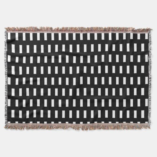 Preppy Black en White Geometric Pattern Deken (Voorkant)