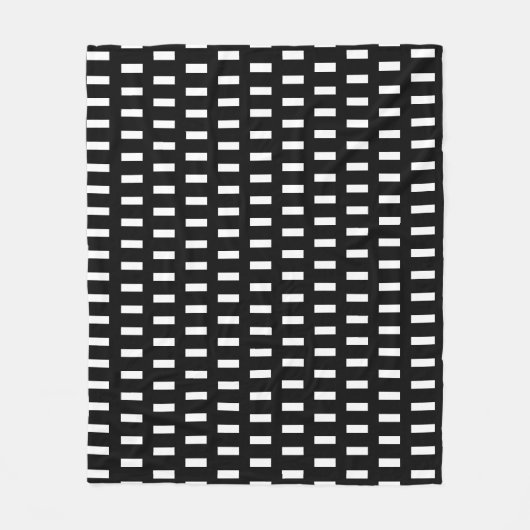 Preppy Black en White Geometric Pattern Fleece Deken (Voorkant)
