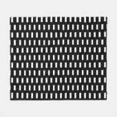 Preppy Black en White Geometric Pattern Fleece Deken (Voorkant (Horizontaal))