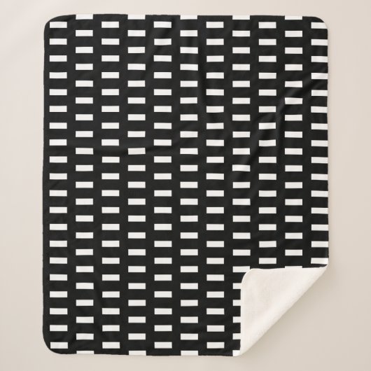 Preppy Black en White Geometric Pattern Sherpa Deken (Voorkant)