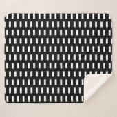 Preppy Black en White Geometric Pattern Sherpa Deken (Voorkant (horizontaal))