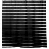Preppy Black en White Stripes Geometric Pattern Douchegordijn (Voorkant)