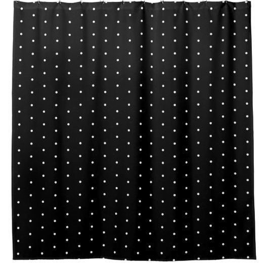 Preppy Black en White Tiny Polka Dots Pattern Douchegordijn (Voorkant)
