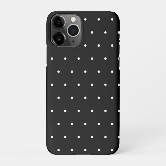 Preppy Black en White Tiny Polka Dots Pattern iPhone Hoesje (Achterkant)