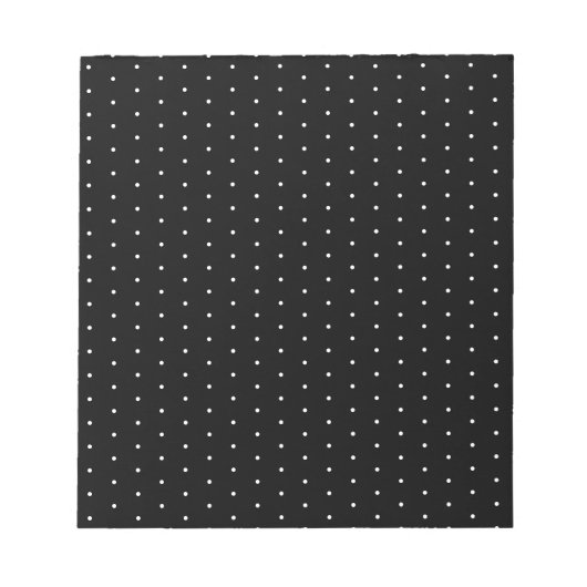 Preppy Black en White Tiny Polka Dots Pattern Notitieblok (Voorkant)