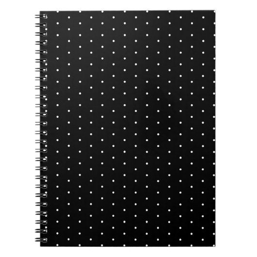 Preppy Black en White Tiny Polka Dots Pattern Notitieboek (Voorkant)