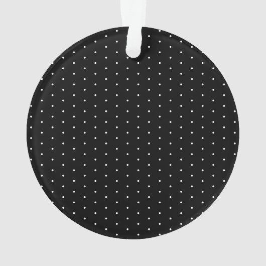 Preppy Black en White Tiny Polka Dots Pattern Ornament (achterkant)