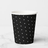 Preppy Black en White Tiny Polka Dots Pattern Papieren Bekers (Achterkant)