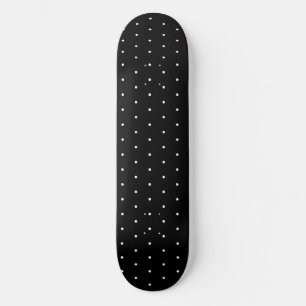 Preppy Black en White Tiny Polka Dots Pattern Skateboard