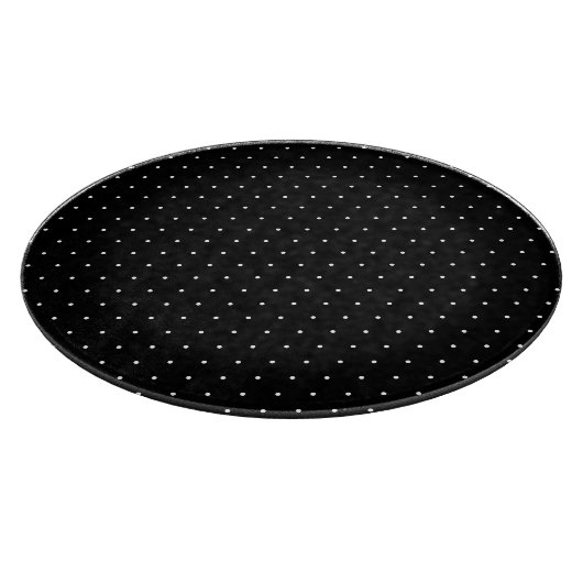 Preppy Black en White Tiny Polka Dots Pattern Snijplank (Hoek)