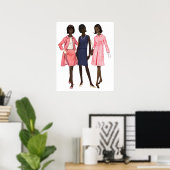 Preppy Black Girls Poster (Thuiskantoor)