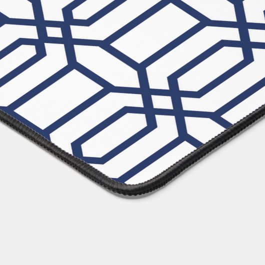 Preppy Blanc bleu octagon Monogramme initial (Coin)