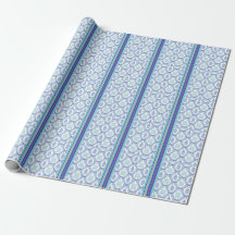Preppy Blau Aqua Griekse Sleutel Ginger Pot Lint I