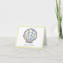 Preppy Blauw en Geel Geruit Schulp Schelp