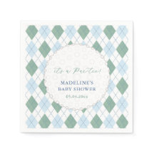Preppy Blauw en Groen Golf Thema Baby Boy Douche