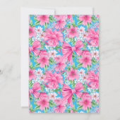 Preppy Blauw en Roze Bruids Douche uitnodiging (Achterkant)