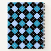 Preppy Blauw en Zwart Argyle Plaid Compositie Notitieboek (Achterkant)