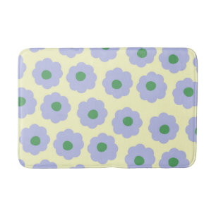 Preppy Blauw Groen Bloemen Eenvoudig Bloempatroon Badmat