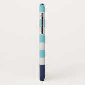 Preppy Blauw Monogram iPhone Case (Achterkant/links)