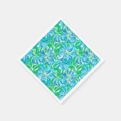 Preppy Blauwe Bloemen Servet (Hoek)