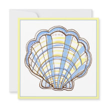 Preppy Blauwe en Gele Geruite Scallop Schelp