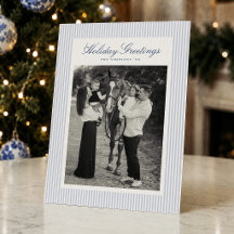 Preppy Blauwe Streep Kerstvakantie Foto