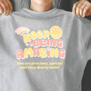 Preppy blijven geweldige slogan smilie gezicht t-shirt