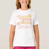 Preppy blijven geweldige slogan smilie gezicht t-shirt (Voorkant)