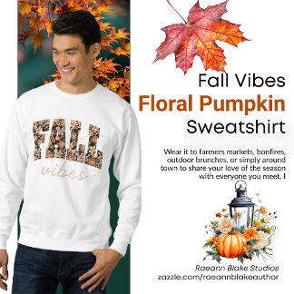 Preppy bloemige herfst pompoen ontwerp sweatshirt