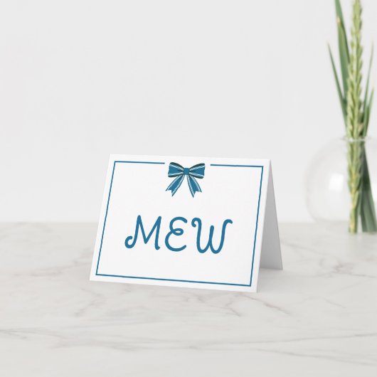 Preppy Blue and White Bow Monogram (Devant)