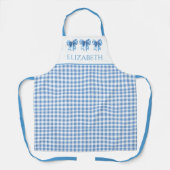 Preppy Blue and White Gingham and Bow Schort (Voorkant)