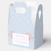 Preppy Blue en roze Chinoiserie Chic Wedding Bedankdoosjes (Geopend)