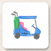 Preppy Blue, gepersonaliseerd Golf Cart Bier Onderzetter (Voorkant)