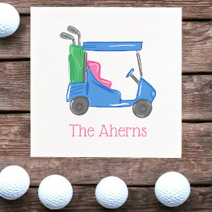 Preppy Blue, gepersonaliseerd Golf Cart Servet