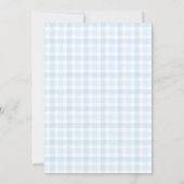 Preppy Blue Gingham Crest Baby shower uitnodiging (Achterkant)