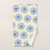 Preppy Blue Green mignonne Hippie Flower Motif (Serviette à main)