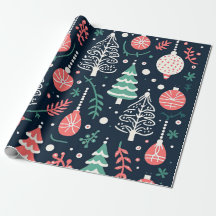 Preppy Blue Holiday Print Kerstmis