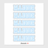 Preppy Blue-naam Sticker (Vel)