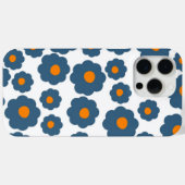 Preppy Blue Oranje Hippie Flower Pattern Case-Mate iPhone Case (Achterkant (horizontaal))