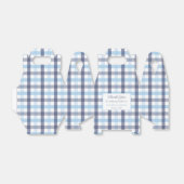 Preppy Blue Plaid Boy Baby shower Party Bedankdoosjes (Uitgevouwen)