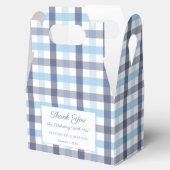 Preppy Blue Plaid Boy Baby shower Party Bedankdoosjes (Geopend)