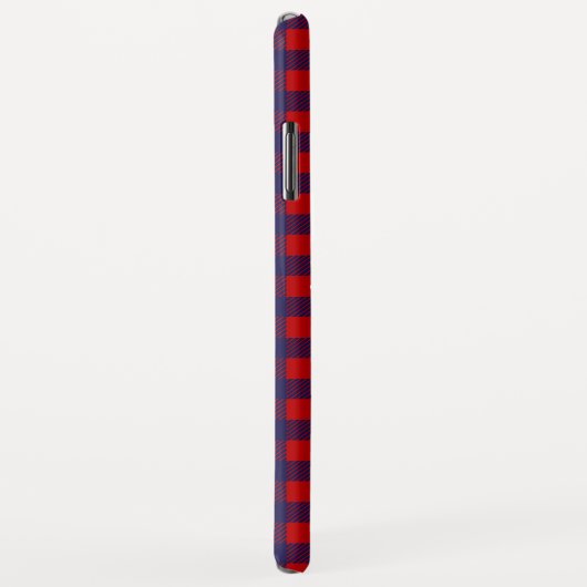 Preppy Blue & Red Buffalo Plaid | Monogram Case-Mate iPhone Case (Achterkant/rechts)