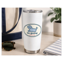 Preppy Blue Seersucker Dog Oval