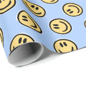 Preppy Blue Smile Wrapping Papier (Rol Hoek)