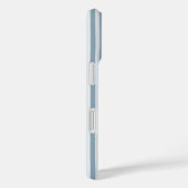 Preppy Blue Stripe Monogram  iPhone 16 Hoesje (Achterkant / Rechts)